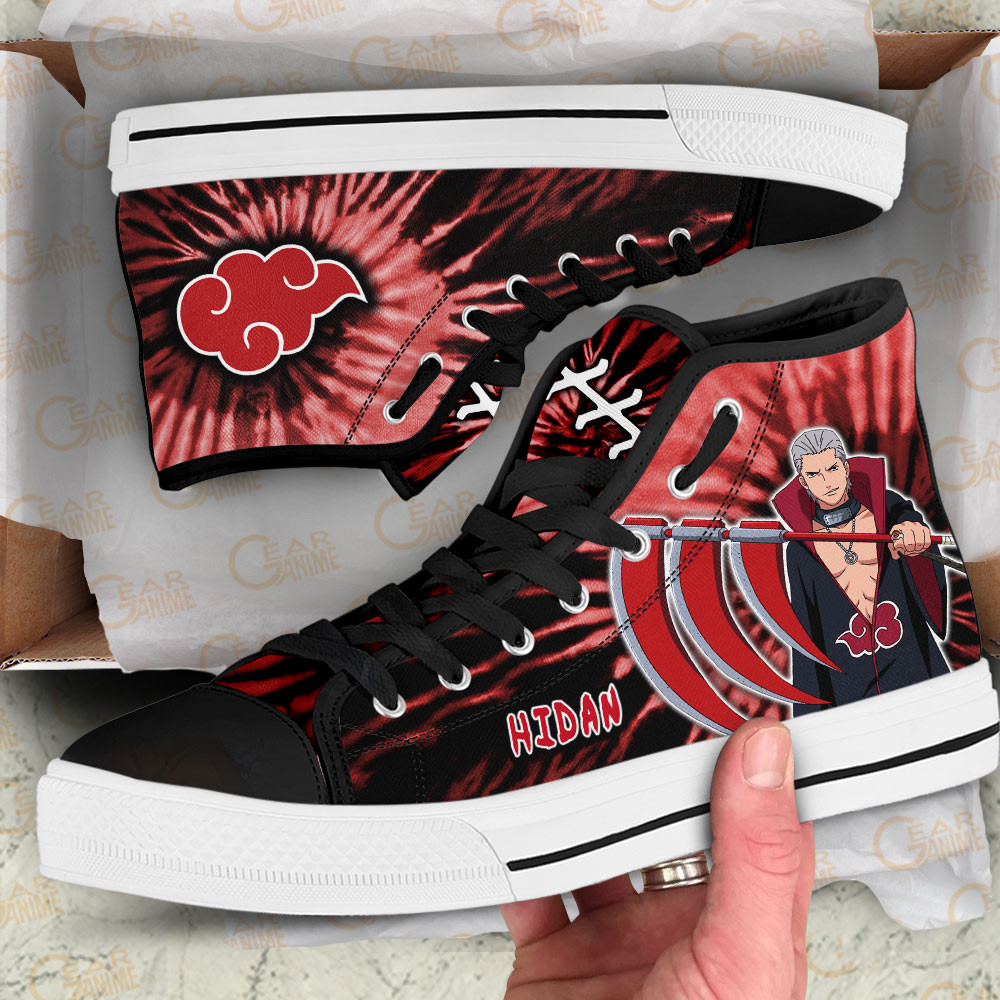 Hidan High Top Shoes Custom Anime Akatsuki Sneakers Tie Dye Style
