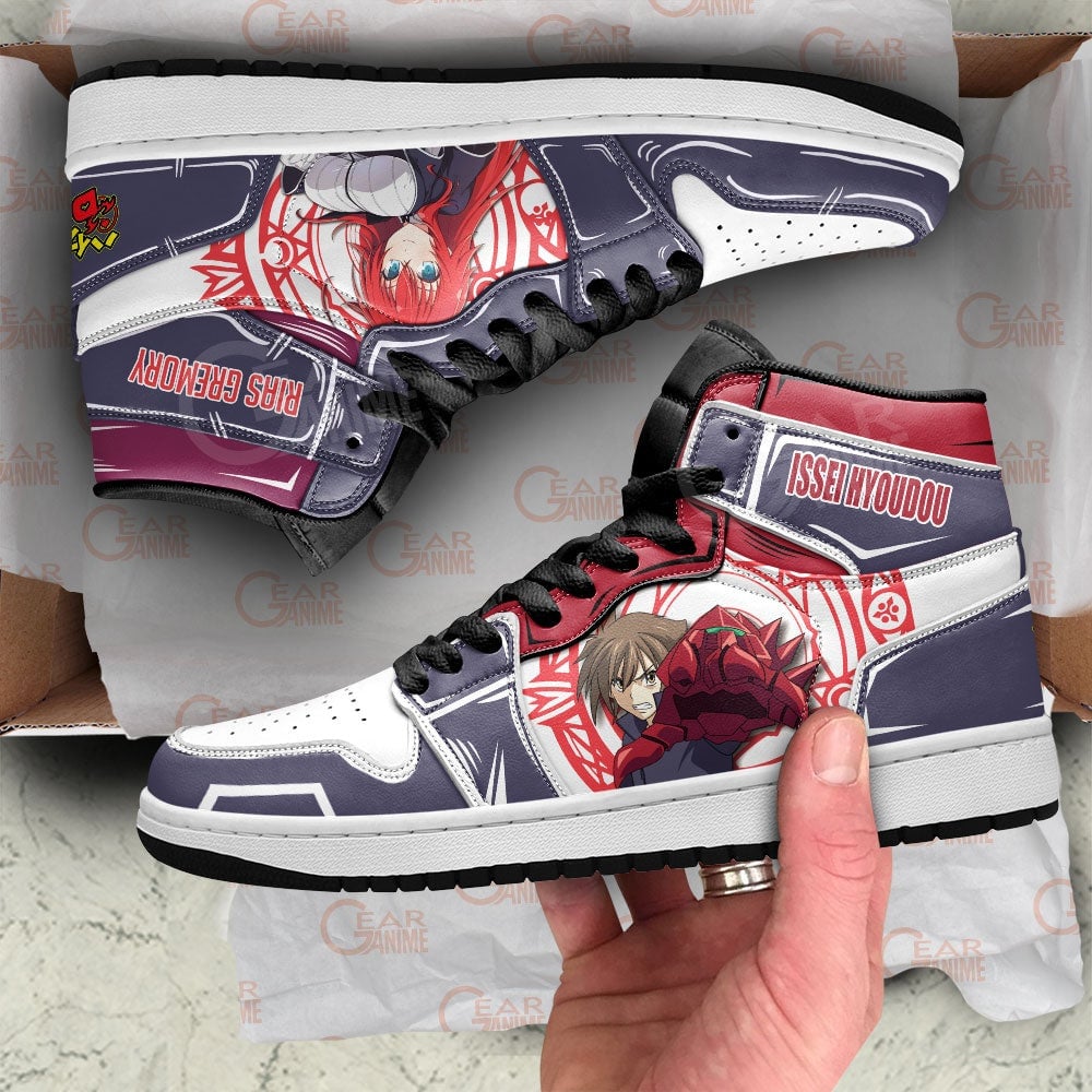 High School DxD Issei Hyoudou and Rias Gremory JD1s Sneakers Anime Shoes, Air Jordan Hightop
