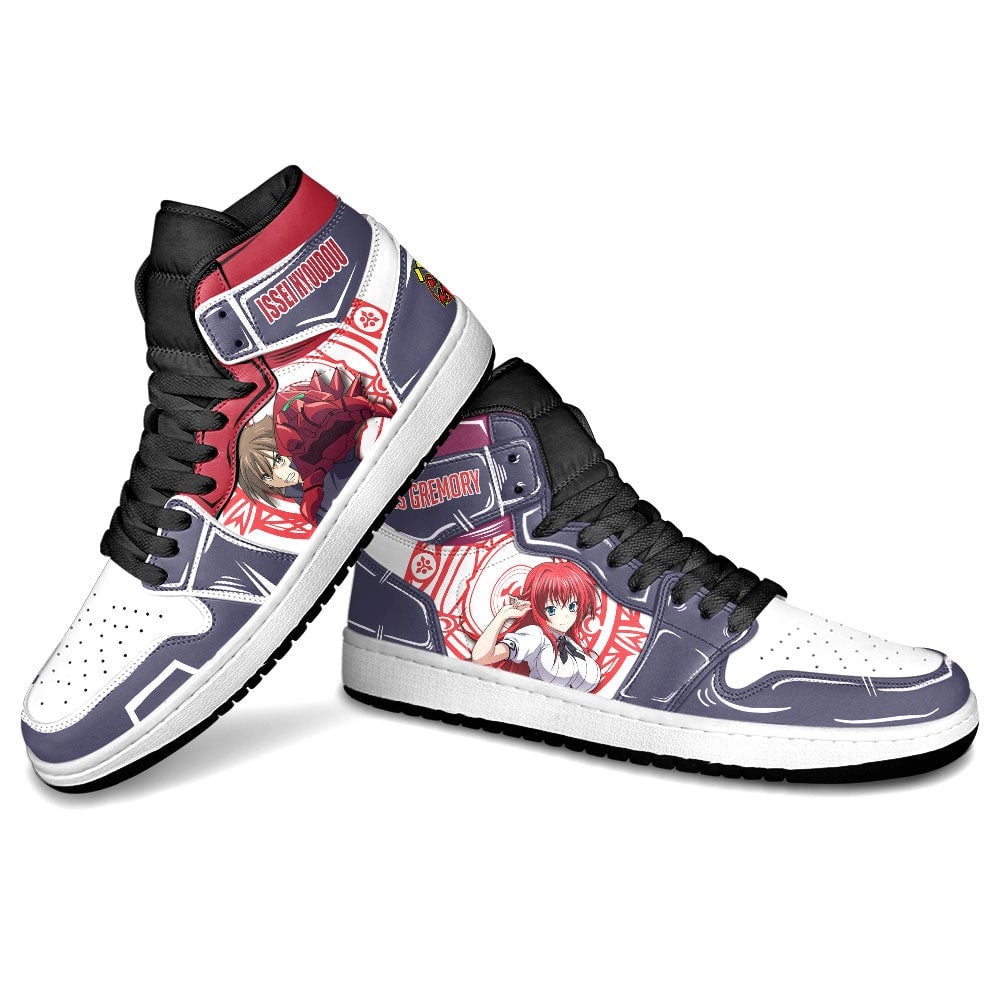 High School DxD Issei Hyoudou and Rias Gremory JD1s Sneakers Anime Shoes, Air Jordan Hightop