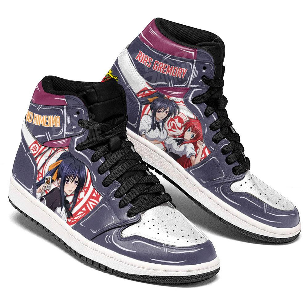 High School DxD Rias Gremory and Akeno Himejima JD1s Sneakers Anime Shoes, Air Jordan Hightop