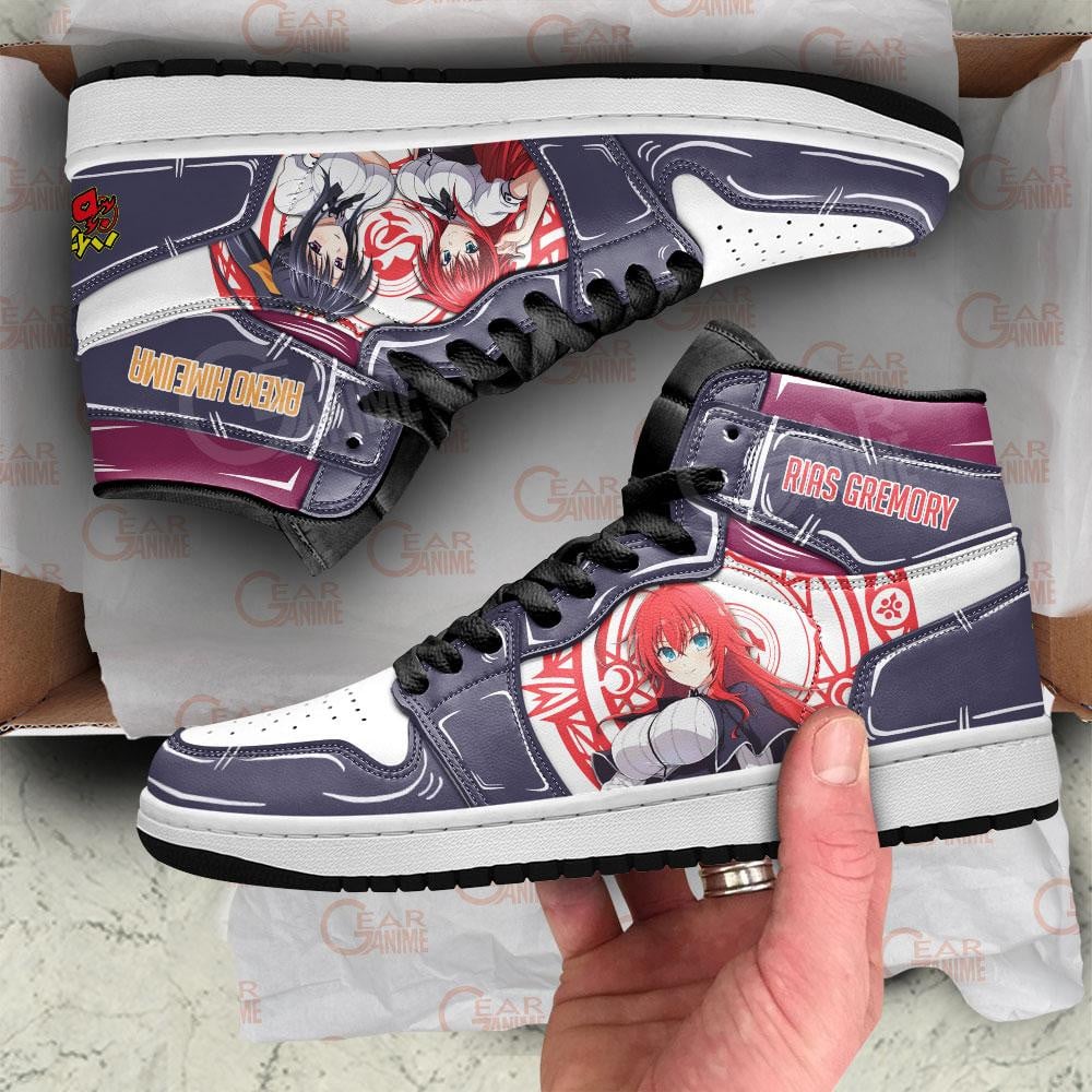 High School DxD Rias Gremory and Akeno Himejima JD1s Sneakers Anime Shoes, Air Jordan Hightop
