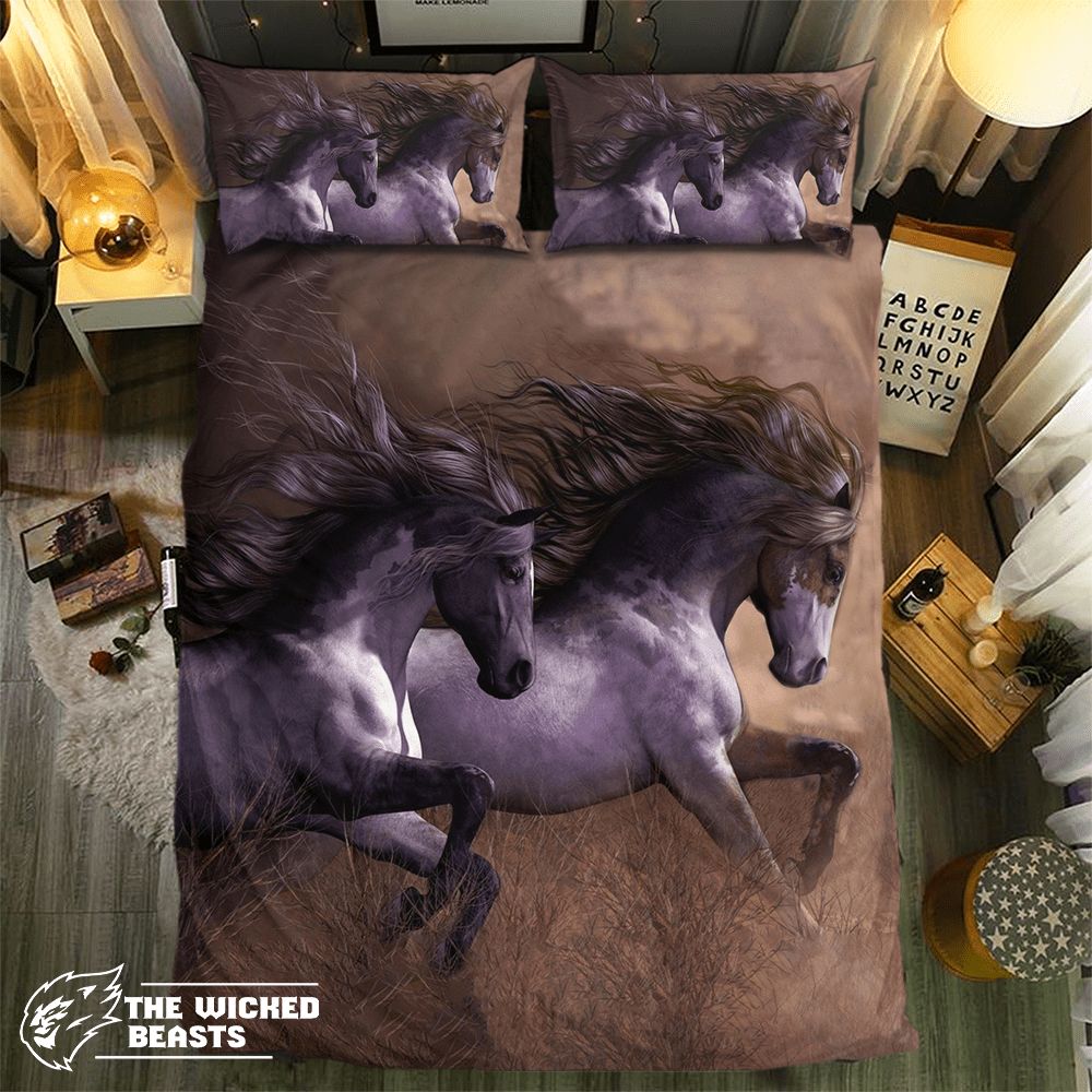 Highland Horse Duo 3D Customized Duvet Cover Bedding Set