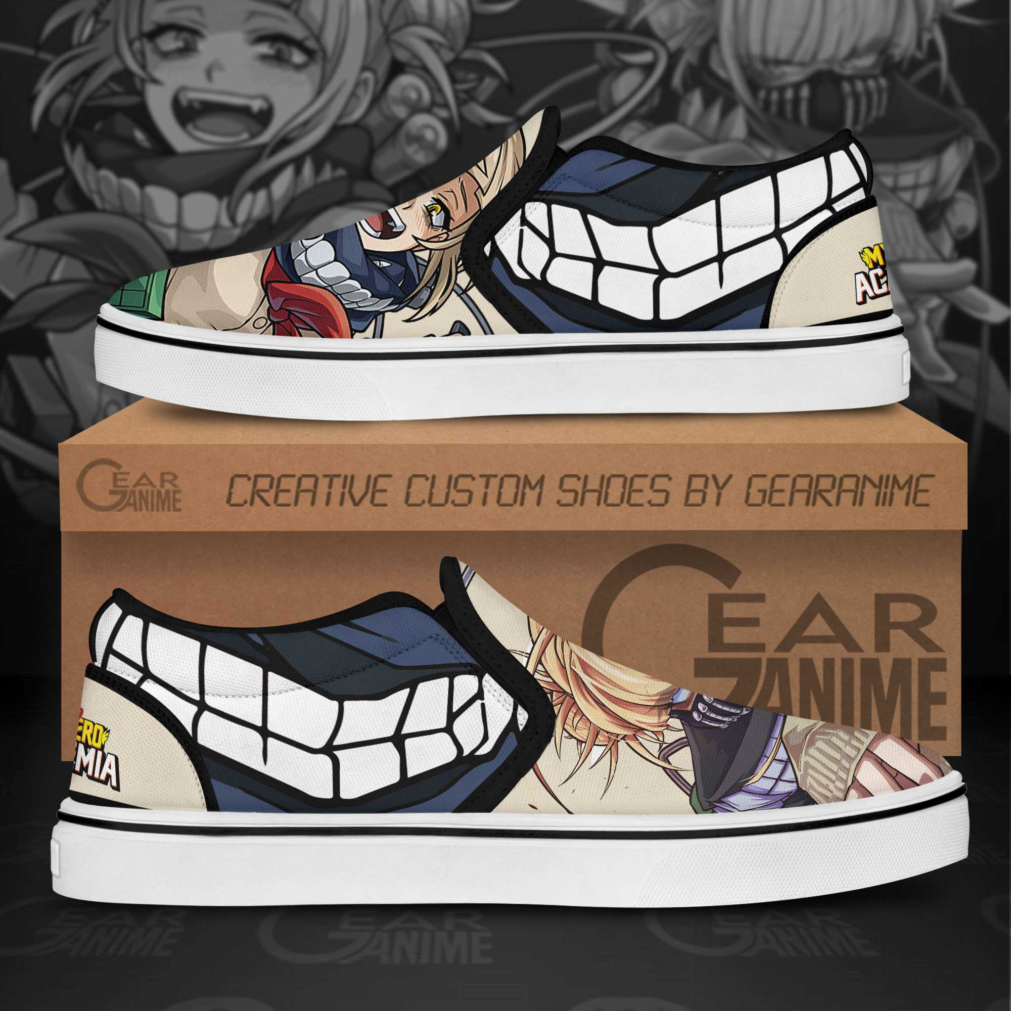 Himiko Toga Slip-On Shoes Canvas My Hero Academia Custom Anime Shoes