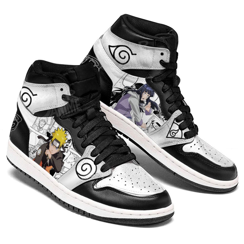Hinata Hyuga and Naruto Uzumaki JD1s Sneakers Manga Anime Shoes, Air Jordan Hightop