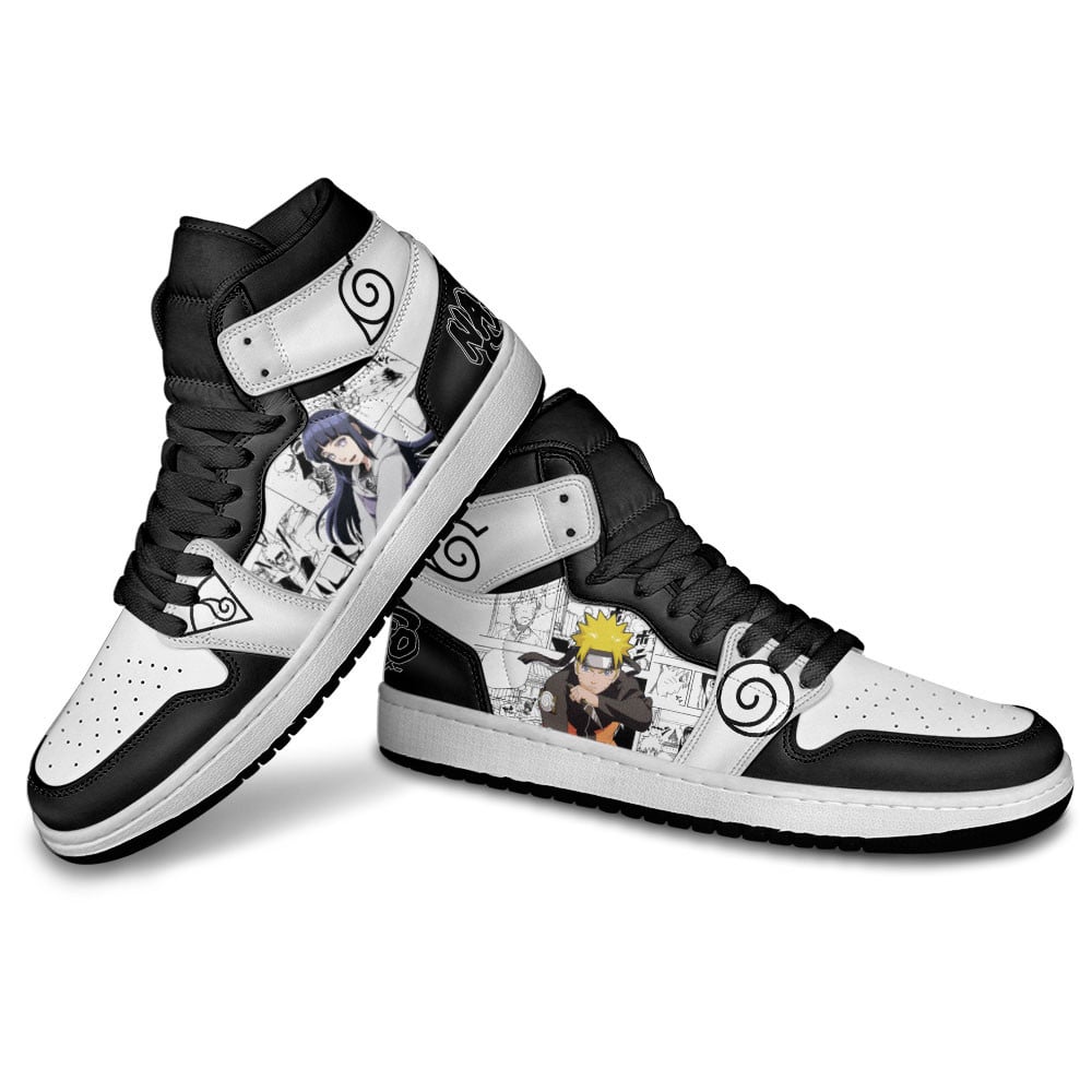 Hinata Hyuga and Naruto Uzumaki JD1s Sneakers Manga Anime Shoes, Air Jordan Hightop