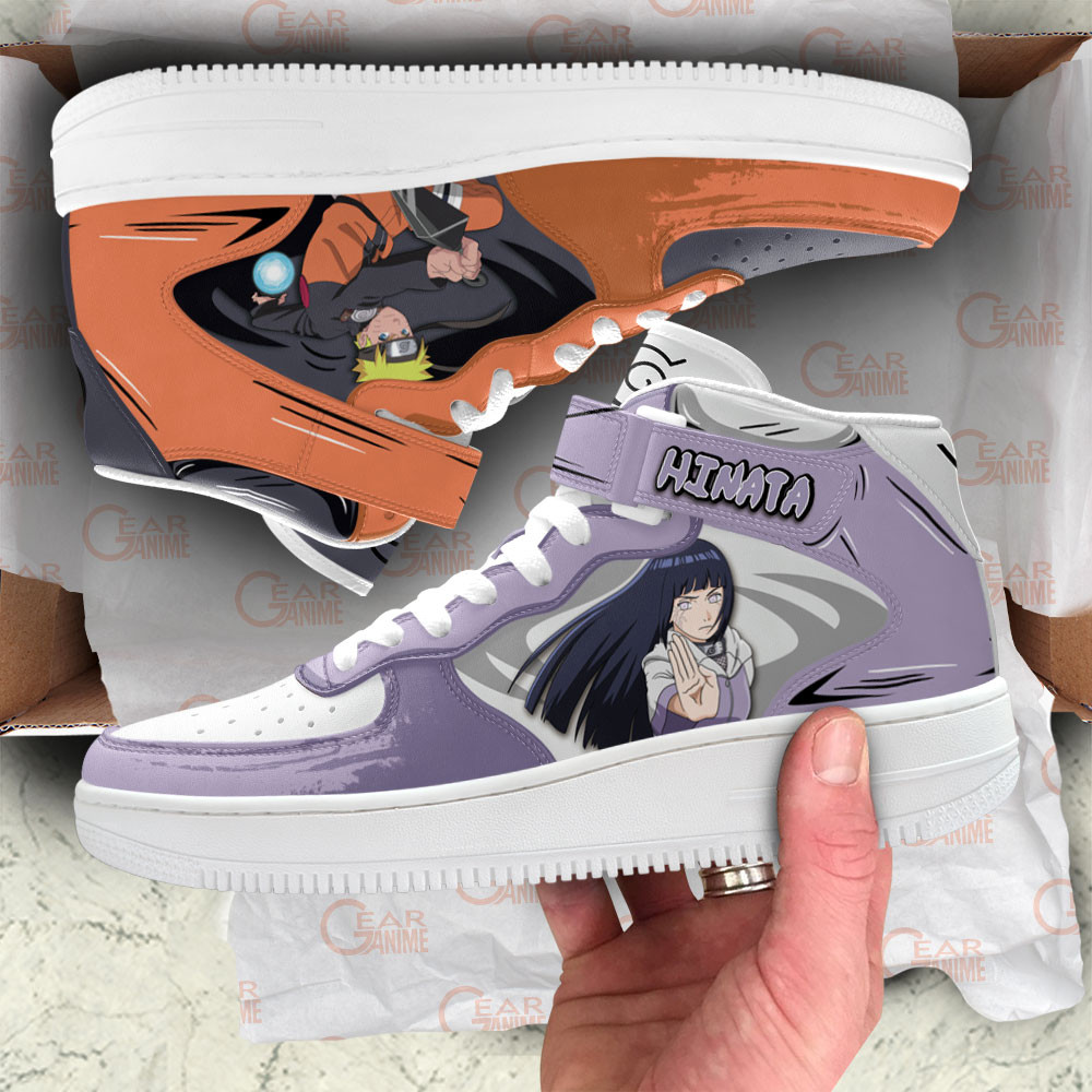 Hinata Hyuga and Nrt Uzumaki Sneakers Air Mid Custom Anime Shoes