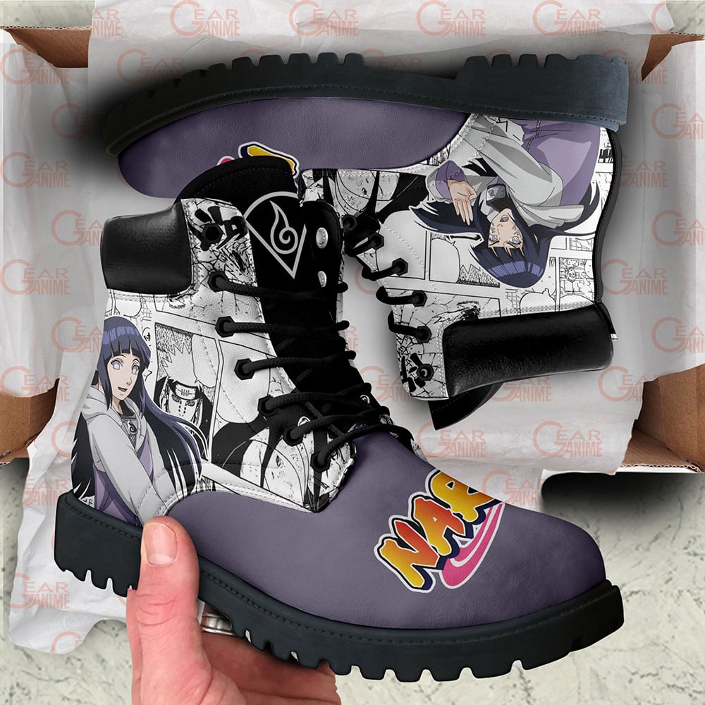 Hinata Hyuga Boots Custom Anime Shoes Mix Manga Style