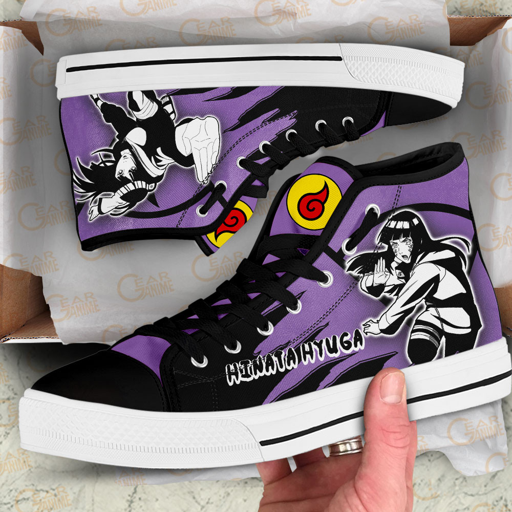 Hinata Hyuga High Top Shoes Anime Sneakers Manga Style