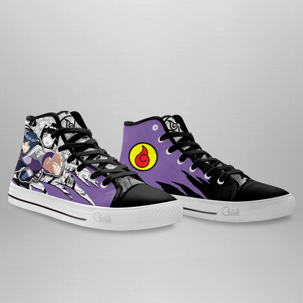 Hinata Hyuga High Top Shoes Custom Anime Sneakers Mix Manga