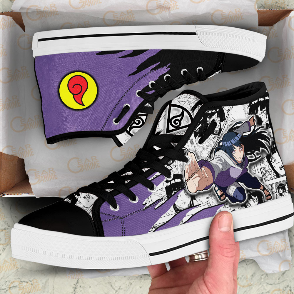 Hinata Hyuga High Top Shoes Custom Anime Sneakers Mix Manga