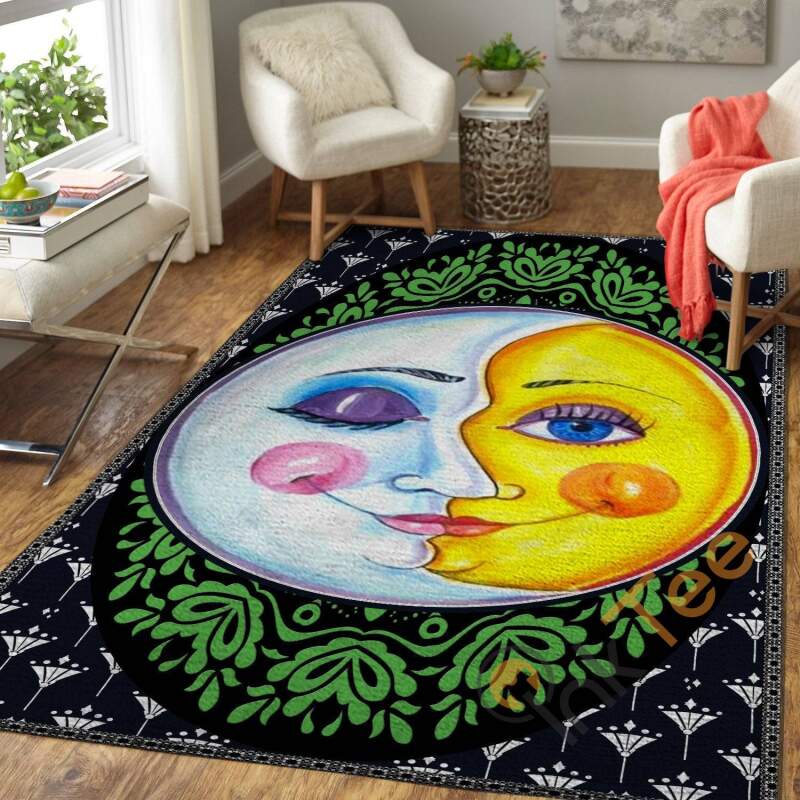 Hippie Wonderful The Sun And Moon Soft Living Room Bedroom Carpet Highlight For Home Beautiful Gift Mom Rectangle Rug