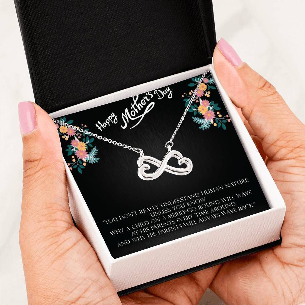 His Parents Will Always Wave Back Infinity Heart Necklace For Mom