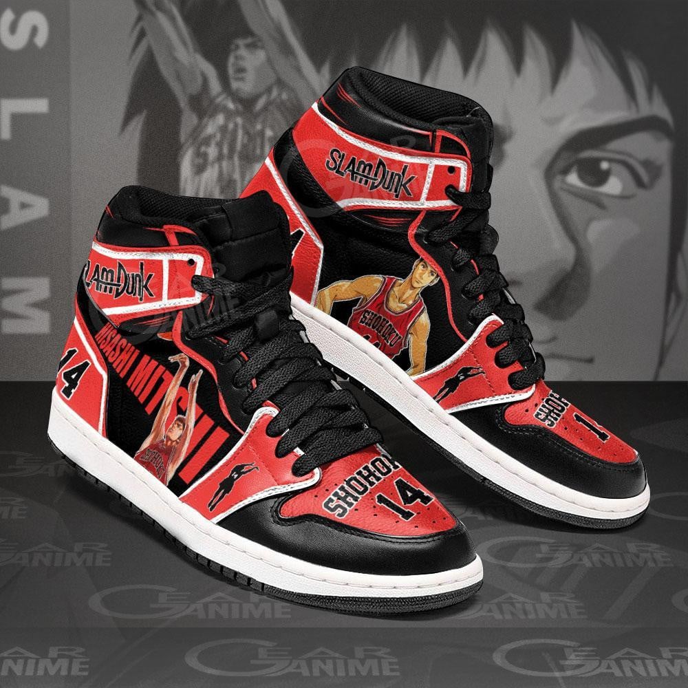 Hisashi Mitsui JD1s Sneakers Anime Slam Dunk Shoes, Air Jordan Hightop