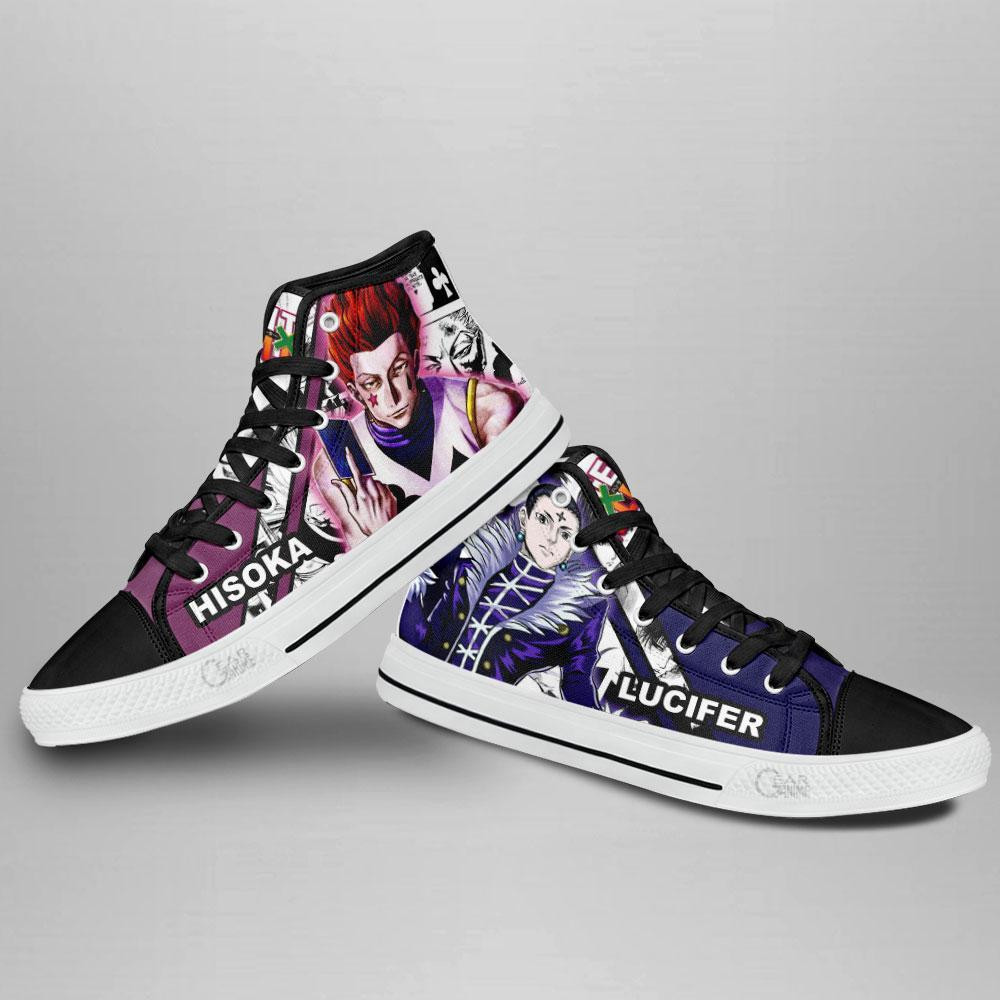 Hisoka and Lucilfer High Top Shoes Custom Manga Anime Hunter X Hunter Sneakers