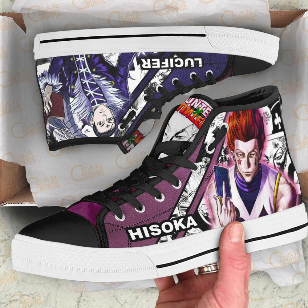 Hisoka and Lucilfer High Top Shoes Custom Manga Anime Hunter X Hunter Sneakers