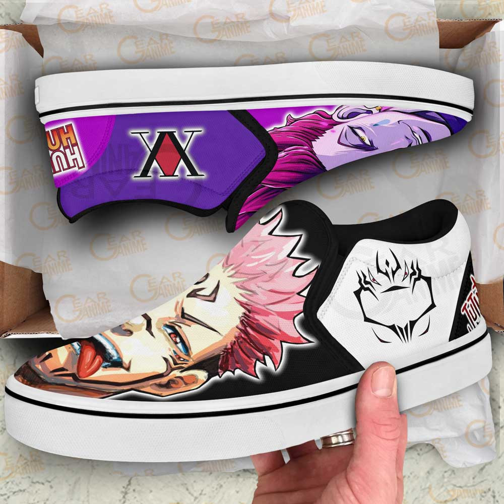 Hisoka and Sukuna Slip-On Shoes Canvas Custom Anime Shoes