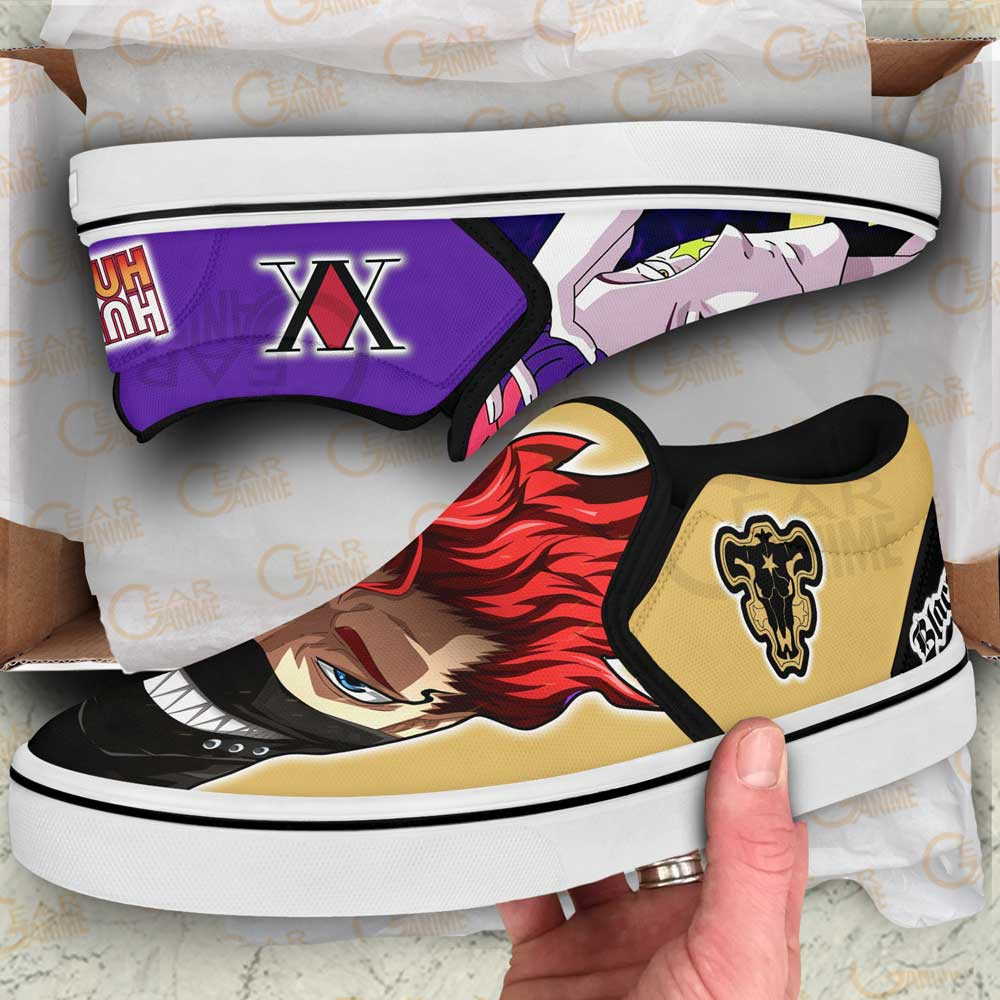 Hisoka and Zora Ideale Slip-On Shoes Canvas Custom Anime Shoes