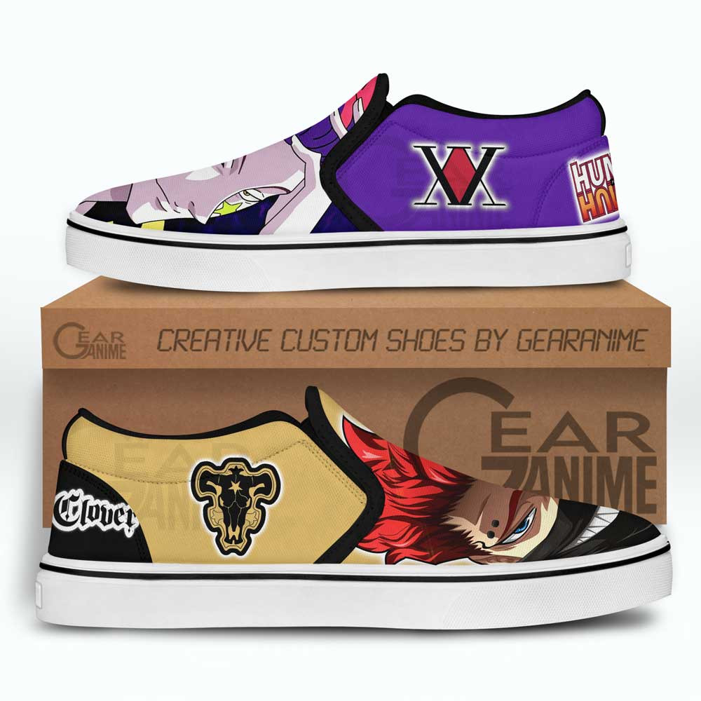 Hisoka and Zora Ideale Slip-On Shoes Canvas Custom Anime Shoes