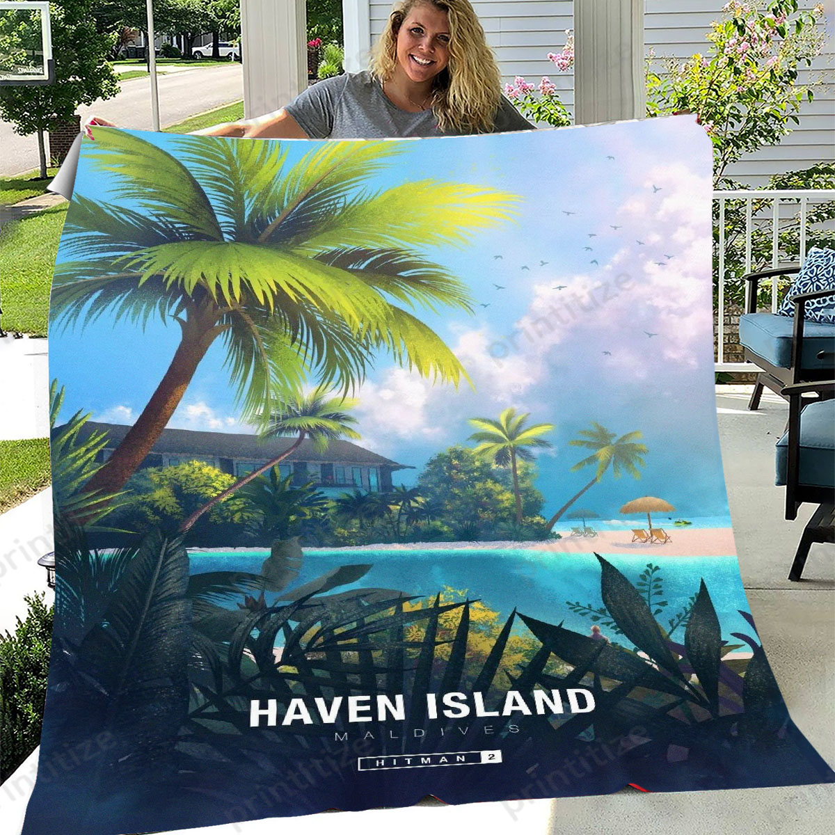 Hitman Locatin Haven Island Fleece Blanket