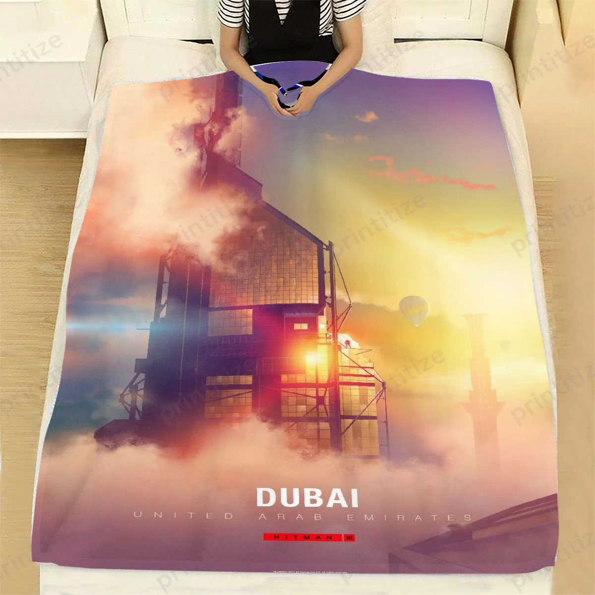 Hitman Location Dubai Fleece Blanket