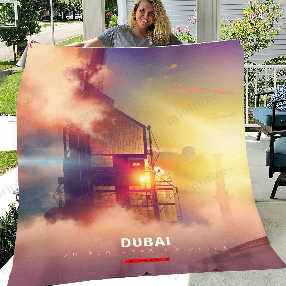 Hitman Location Dubai Fleece Blanket