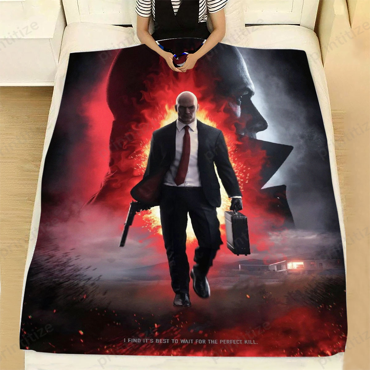 Hitman Main Character Fleece Blanket