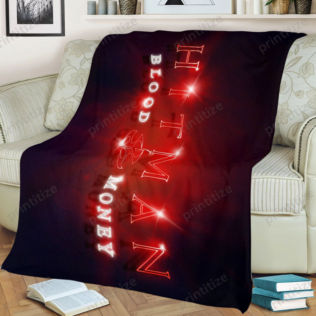 Hitman Red Neon Fleece Blanket