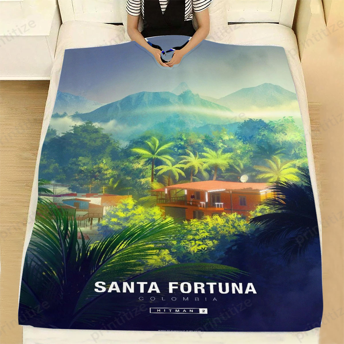 Hitman Santa Fotuna Fleece Blanket