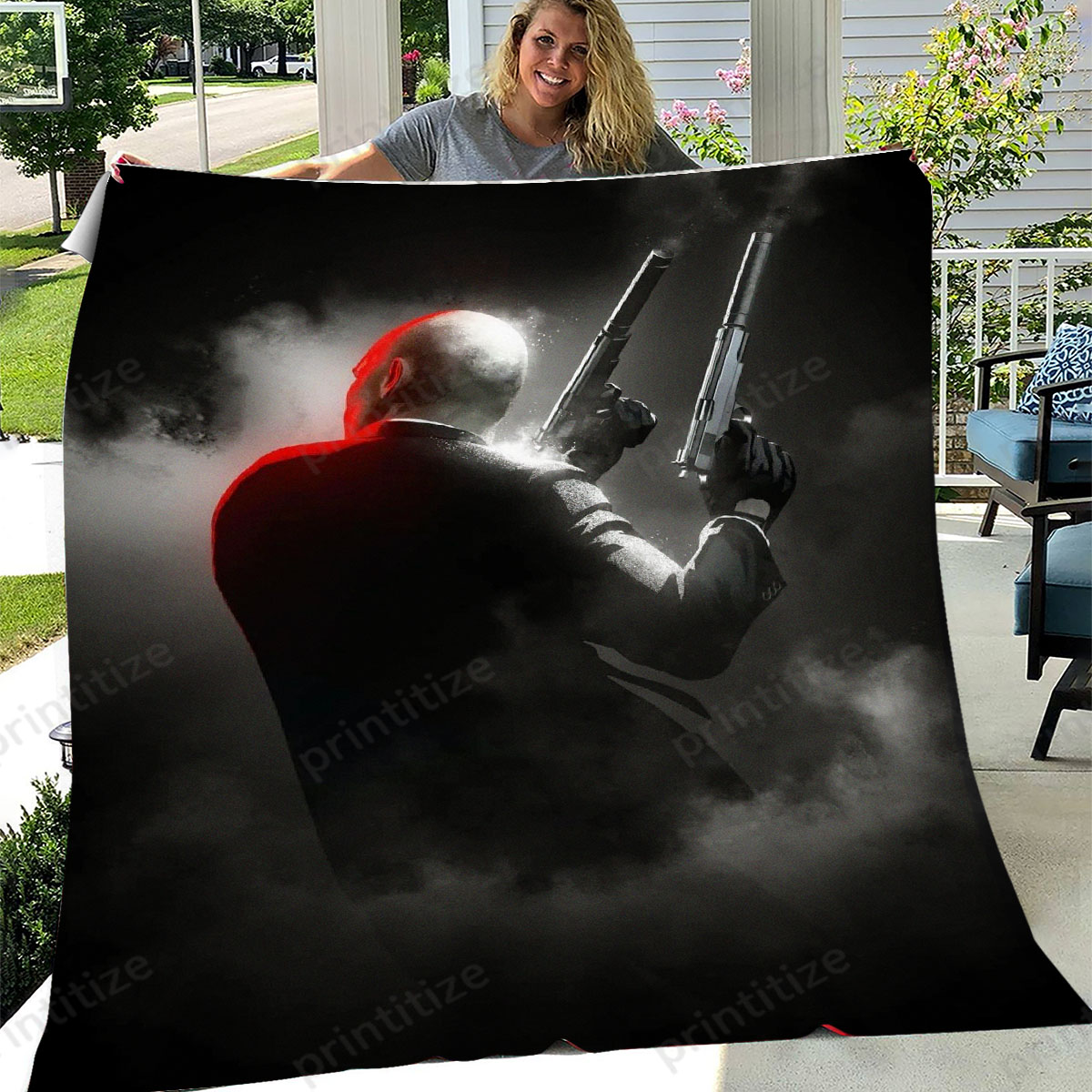 Hitman Silver Ballers And Barcode Fleece Blanket