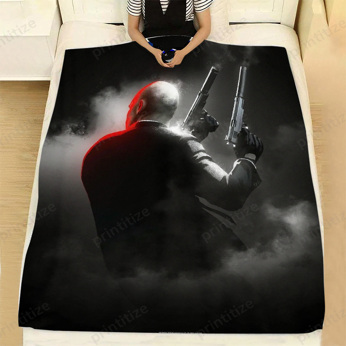 Hitman Silver Ballers And Barcode Fleece Blanket
