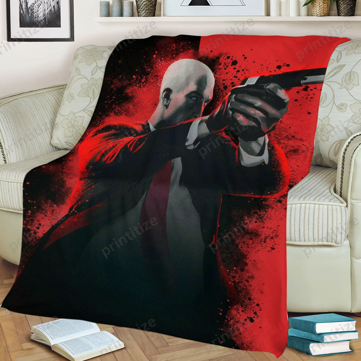 Hitman Splatter Ready For Action Fleece Blanket