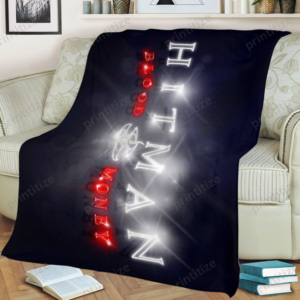 Hitman White Neon Fleece Blanket