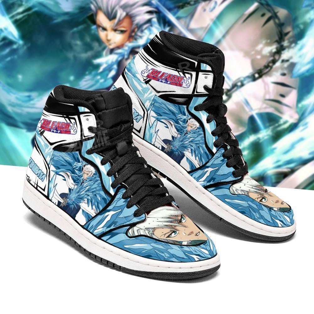 Hitsugaya JD1s Sneakers Bankai Bleach Anime Shoes Fan Gift Idea, Air Jordan Hightop