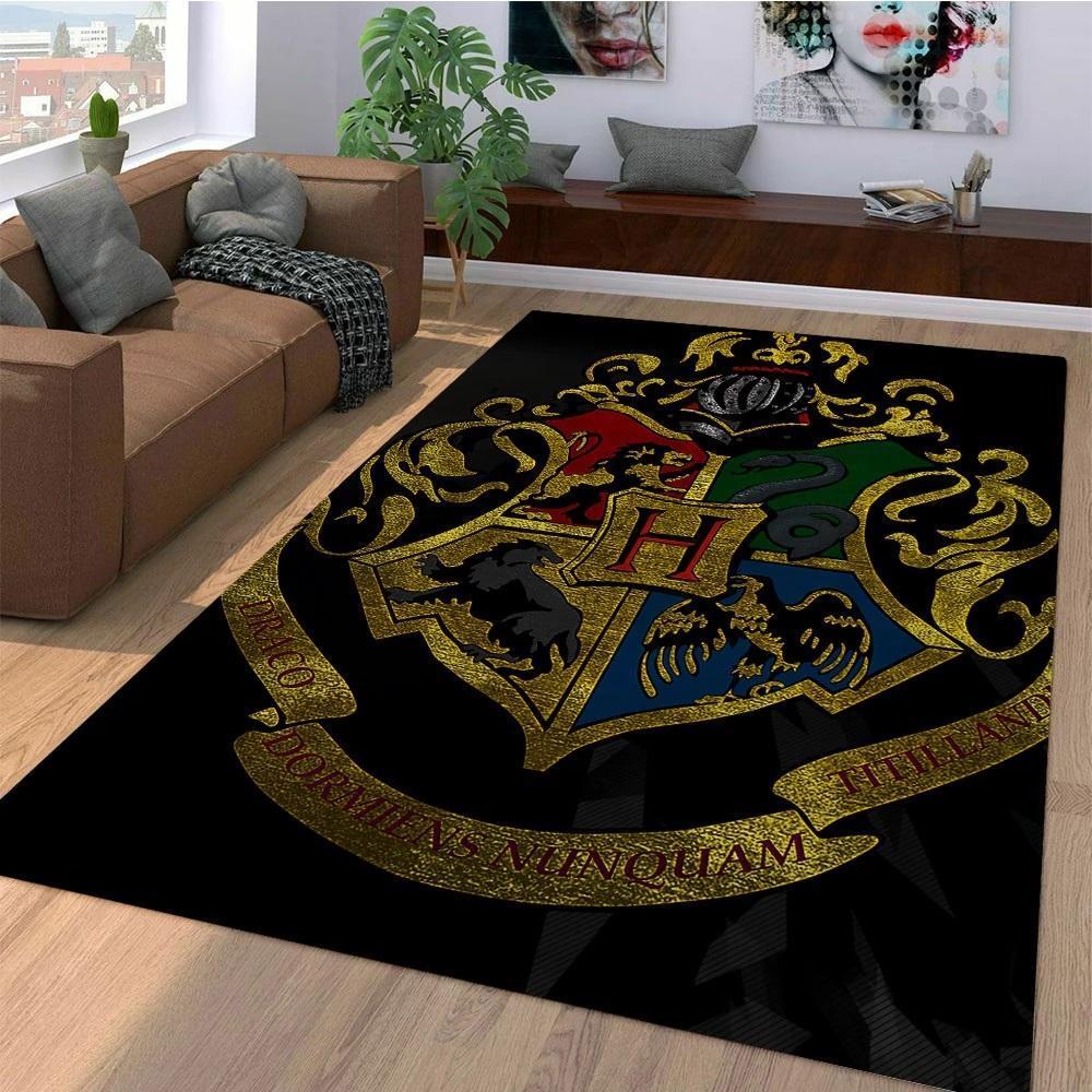 Hogwarts Logo Harry Potter Area Rectangle Rug