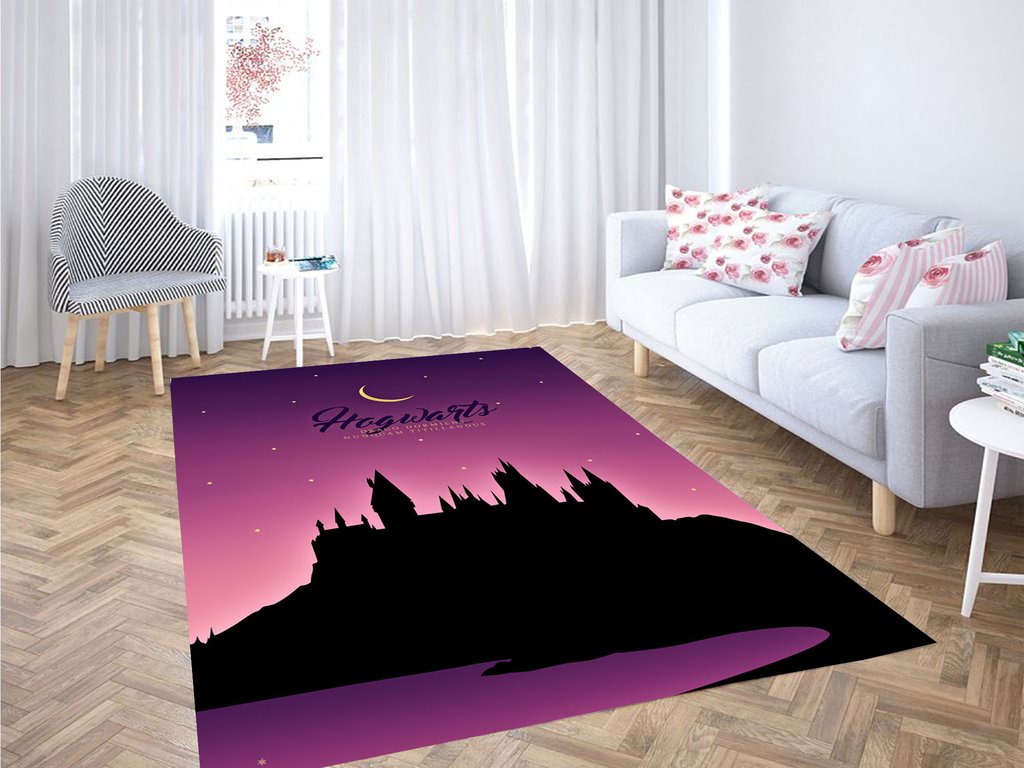 Hogwarts Silhouette Living Room Modern Carpet Rectangle Rug