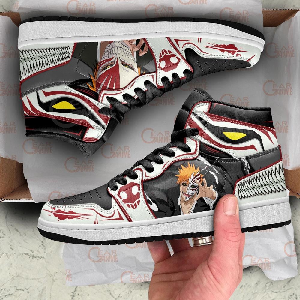 Hollow Ichigo Anime JD1s Sneakers For Bleach Fans, Air Jordan Hightop