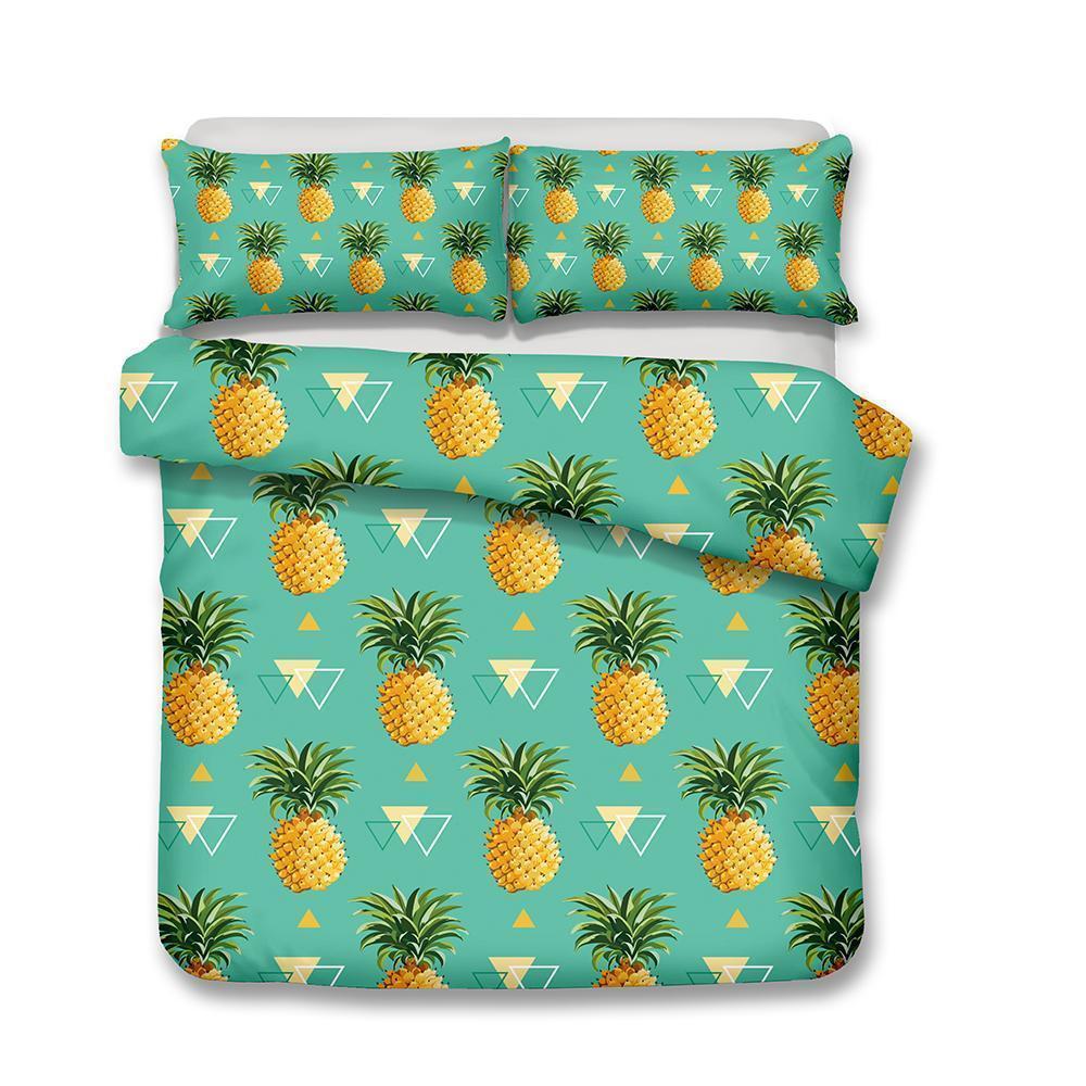 Home Decor Design Fruit Theme Pineapple Printet 3D Customized Duvet Cover Bedding Set