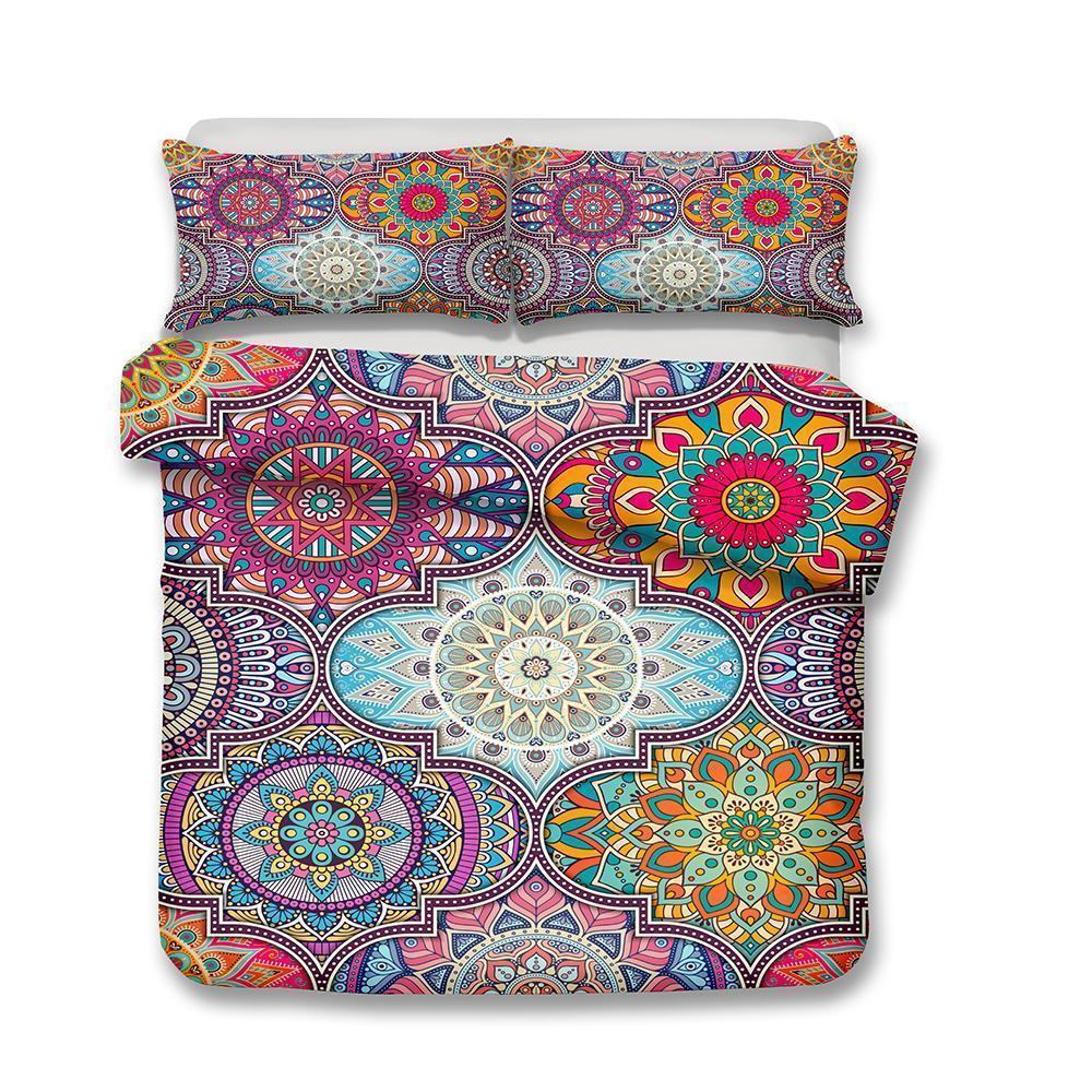 Home Decorations Design Art Bohemia Colorful Theme Bohemian Boho Duvet Cover Bedding Set