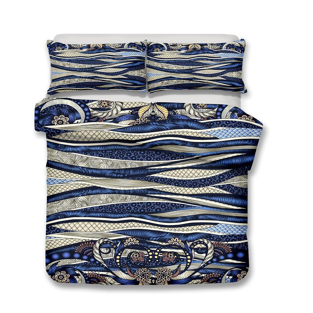 Home Decorations Design Art Bohemia Gray Theme Bohemian Boho 3D Customized Duvet Cover Bedding Set