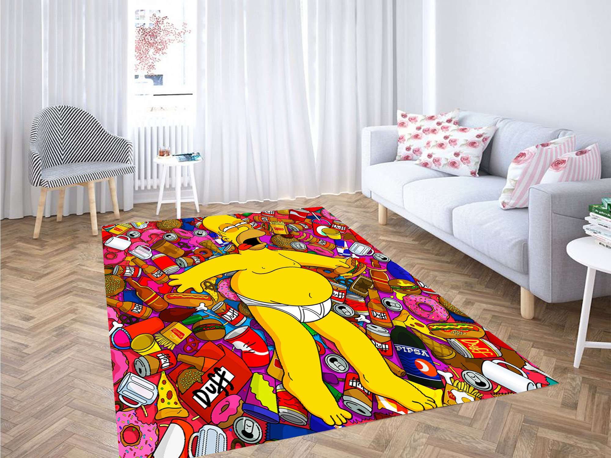 Homer Faint Simpson Cartoon Carpet Rectangle Rug
