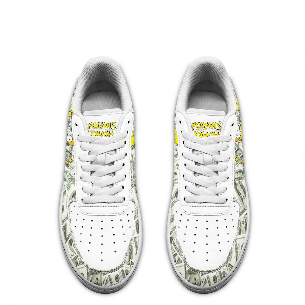 Homer Simpson Air Sneakers Custom Simpson Cartoon Shoes