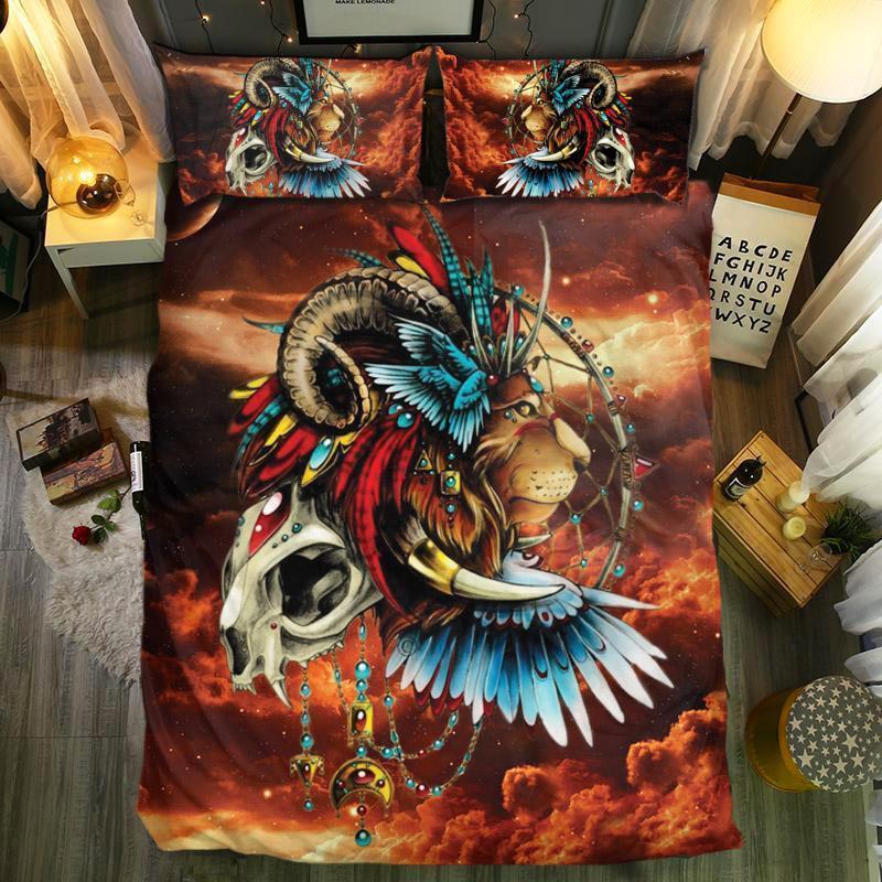 Horny Lion Dreamcatcher 3D Customized Duvet Cover Bedding Set