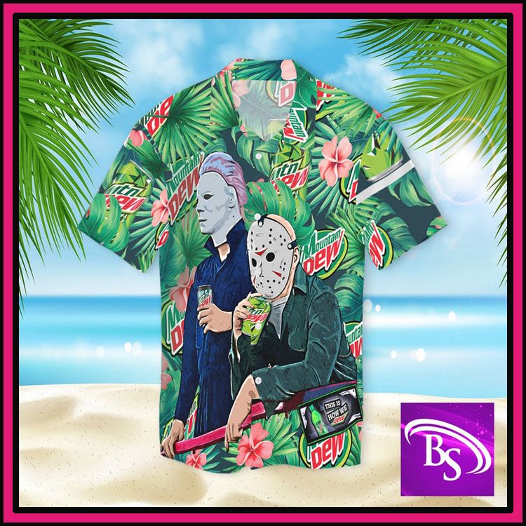 Horror drink character hawaiian shirt