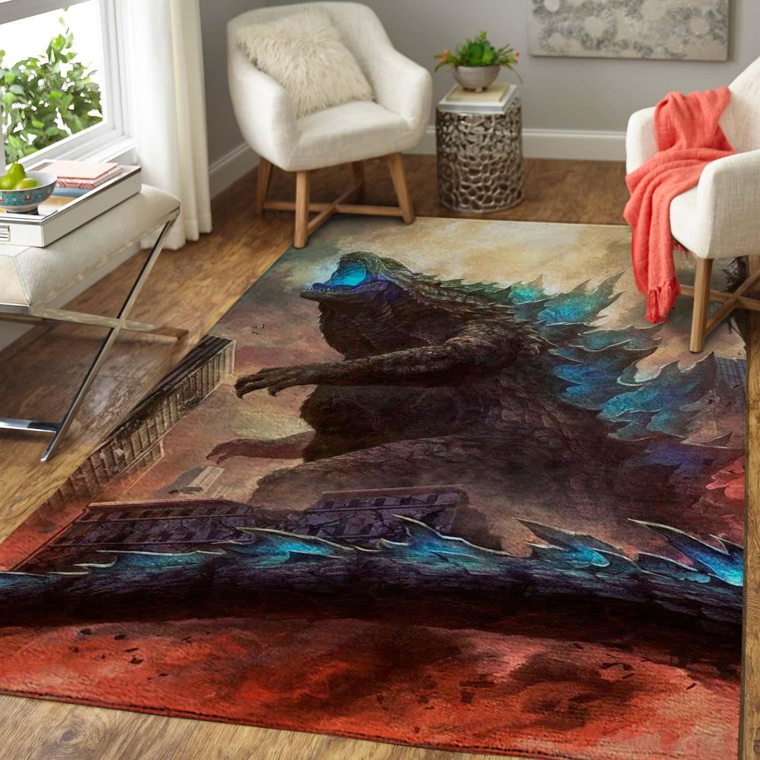 Horror Fans Godzilla Area Rectangle Rug
