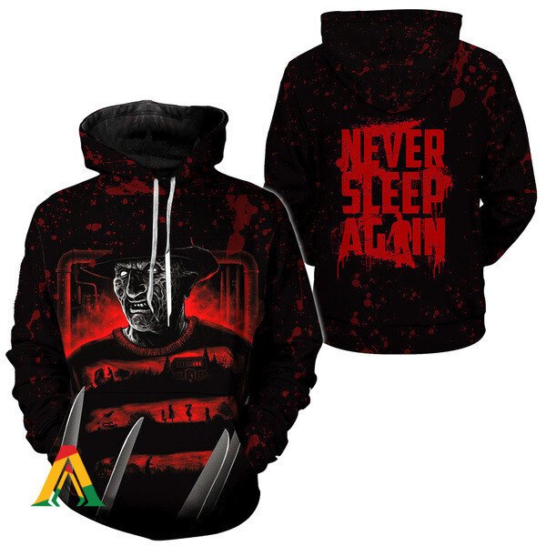 Horror Movie Freddy Krueger Never Sleep Again Hoodie