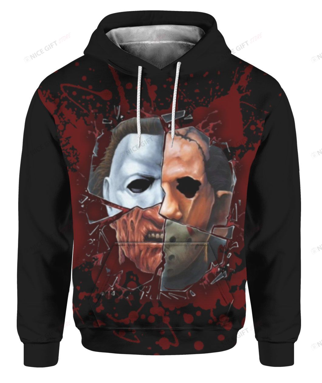 Horror Myers Freddy Jason Leatherface 3D Hoodie Gift For Fans