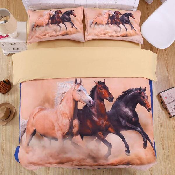 Horse 3D Customized Duvet Cover Bedding Set