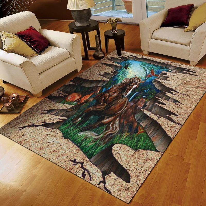Horse Carrying You Rectangle Rug