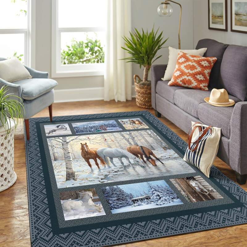Horse Mk Carpet Area Rectangle Rug