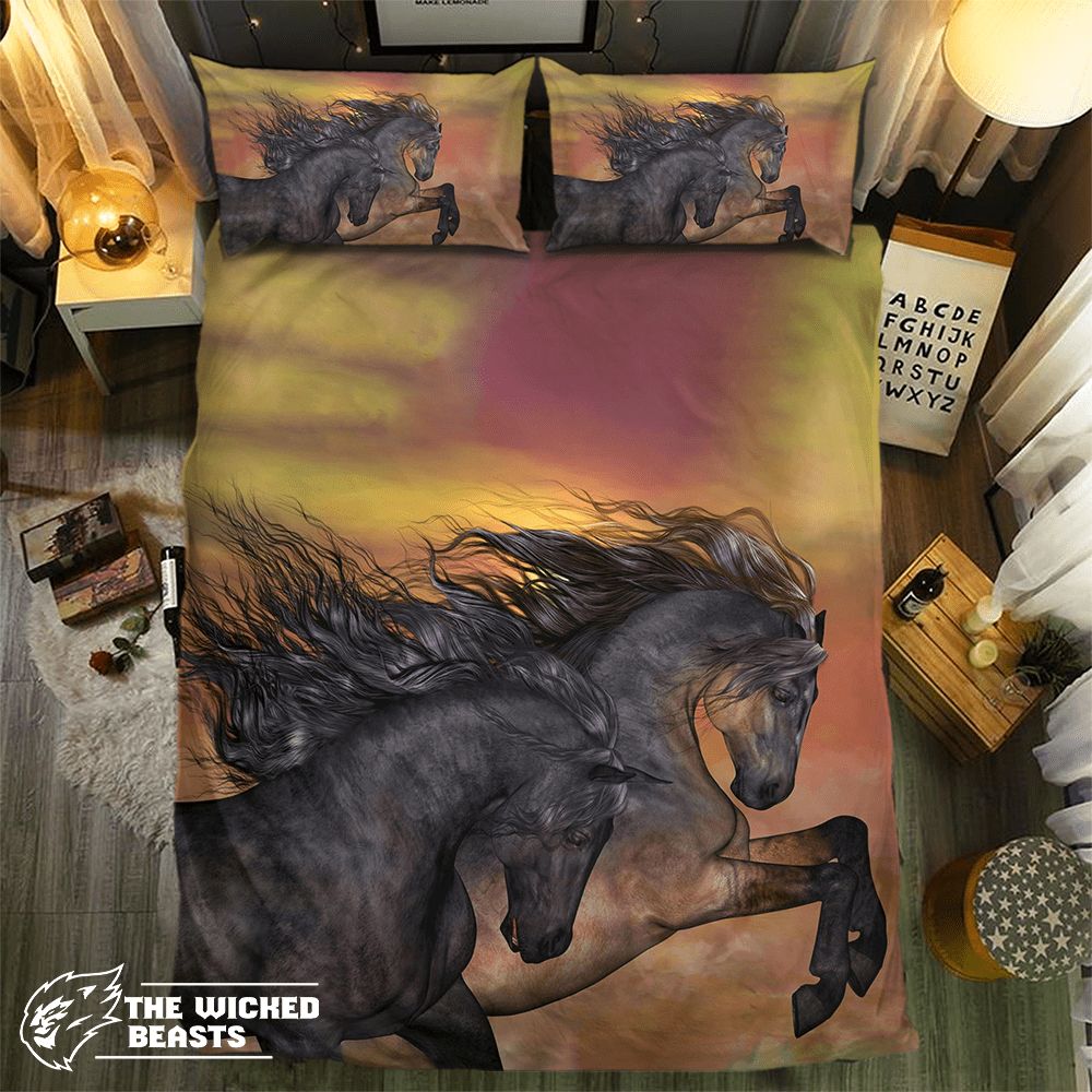 Horse Race Inun 3D Customized Duvet Cover Bedding Set